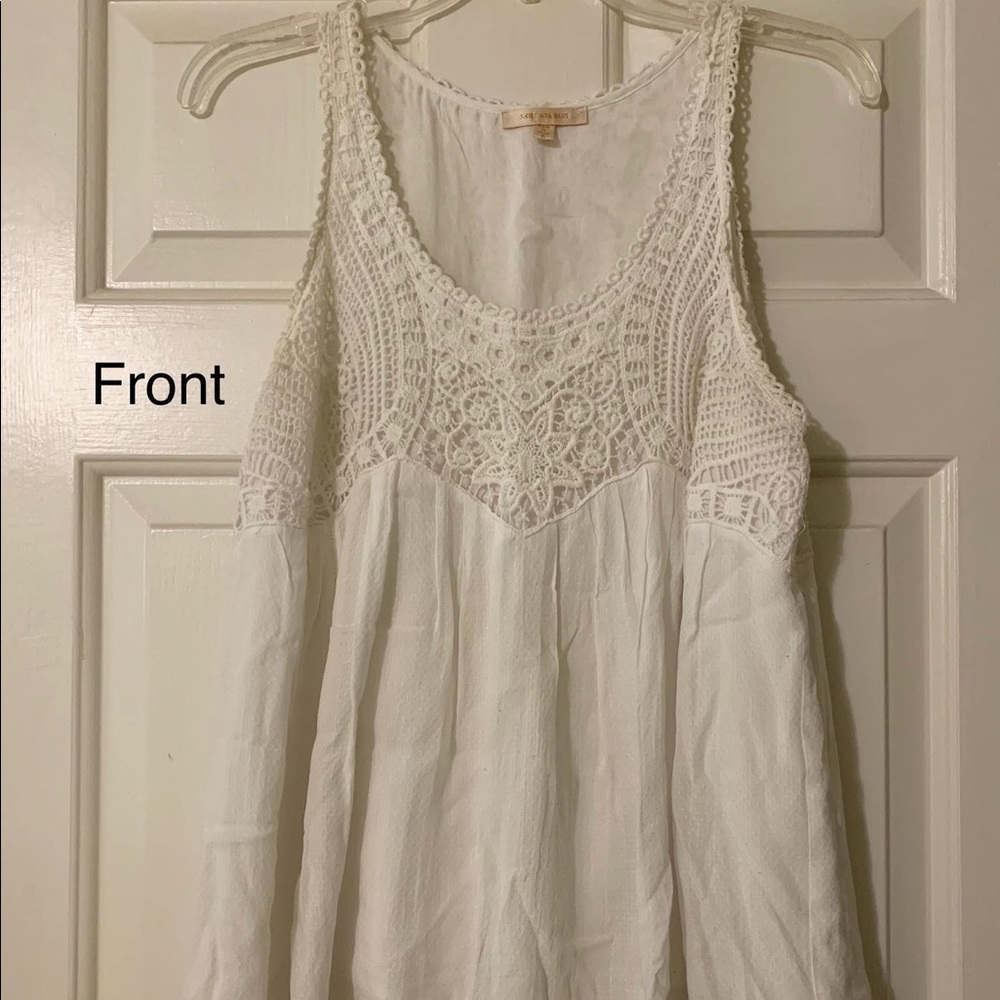 Crochet white tank